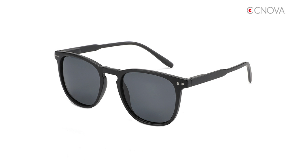 Retro and squared eye shape style with rivet PC UV400 resin lenses unisex sunglasses