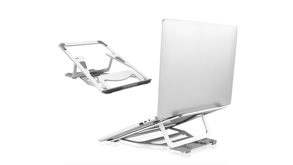 Adjustable Multi-Angle Laptop Stand Compatible with MacBook Pro/Air, Apple Laptop, 11-15.6" Notebook and Tablet Desktop Space-Saving Holder with Anti-Slip Silicone Pad GL054A