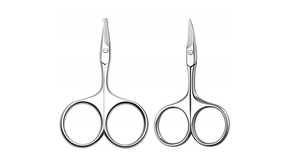 Beauty Scissors Mustache Eyebrows Eyelashes Nose Hair Beard Trimming Curved and Rounded Scissors