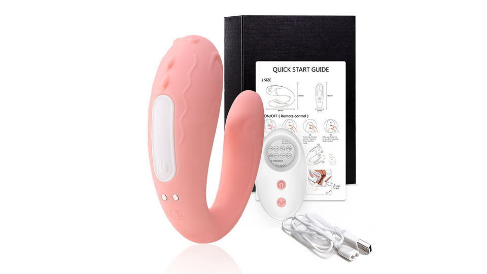 AITE Rechargeable Wireless Remote Control U Shaped Clitoral G Spot Vibrator Waterproof Couple Vibrator With 10 Powerful Vibrations