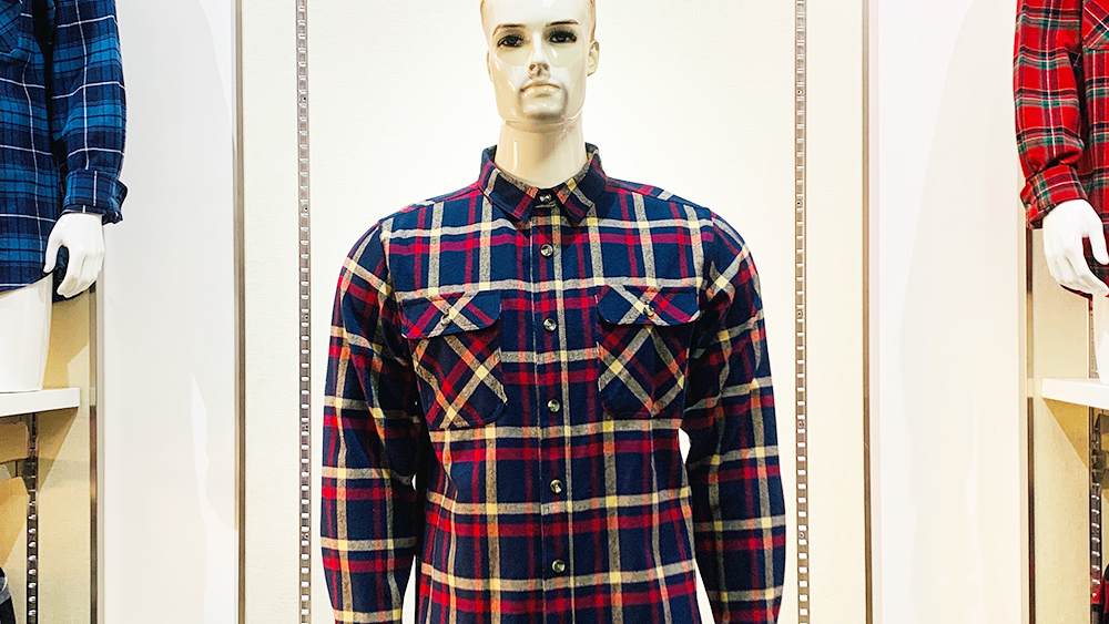Camicia da uomo casual in cotone tinto in filo tinto in filo per la migliore moda