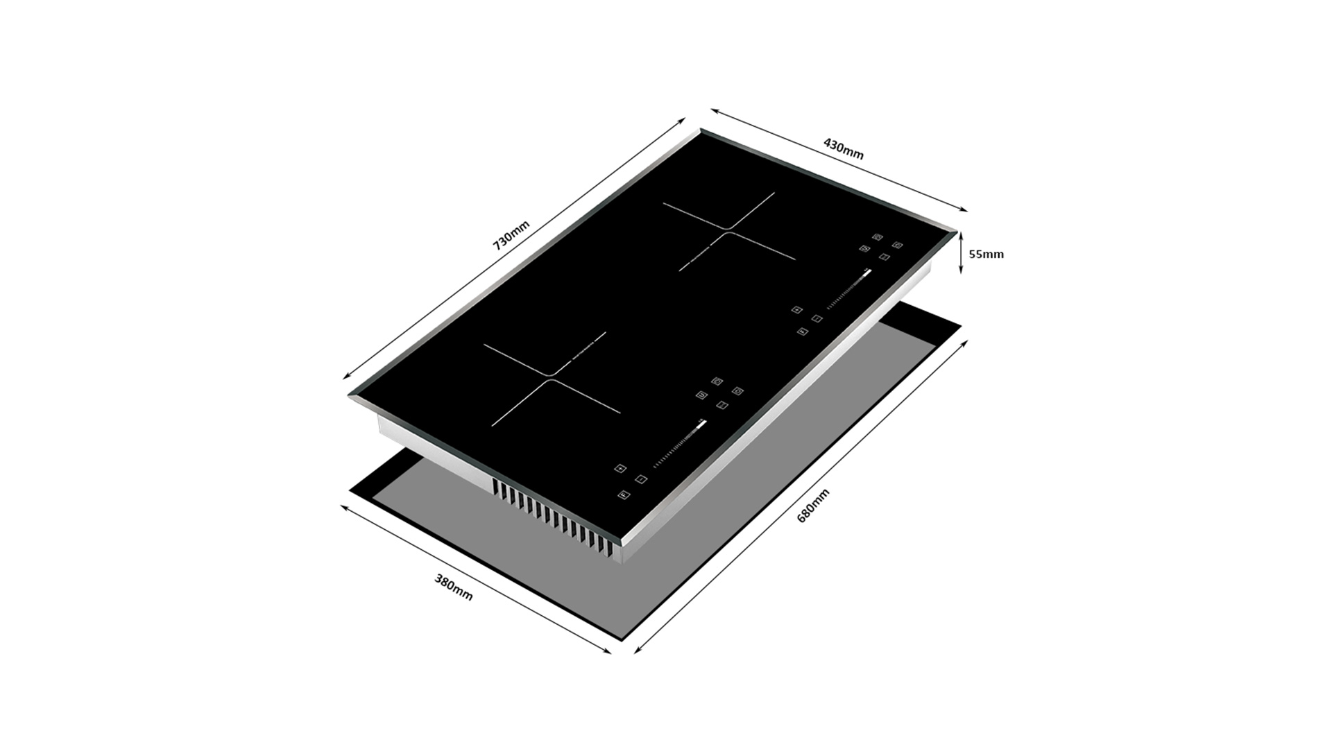 Built-In Two Burner Induction Cooktop Basic 8125-203