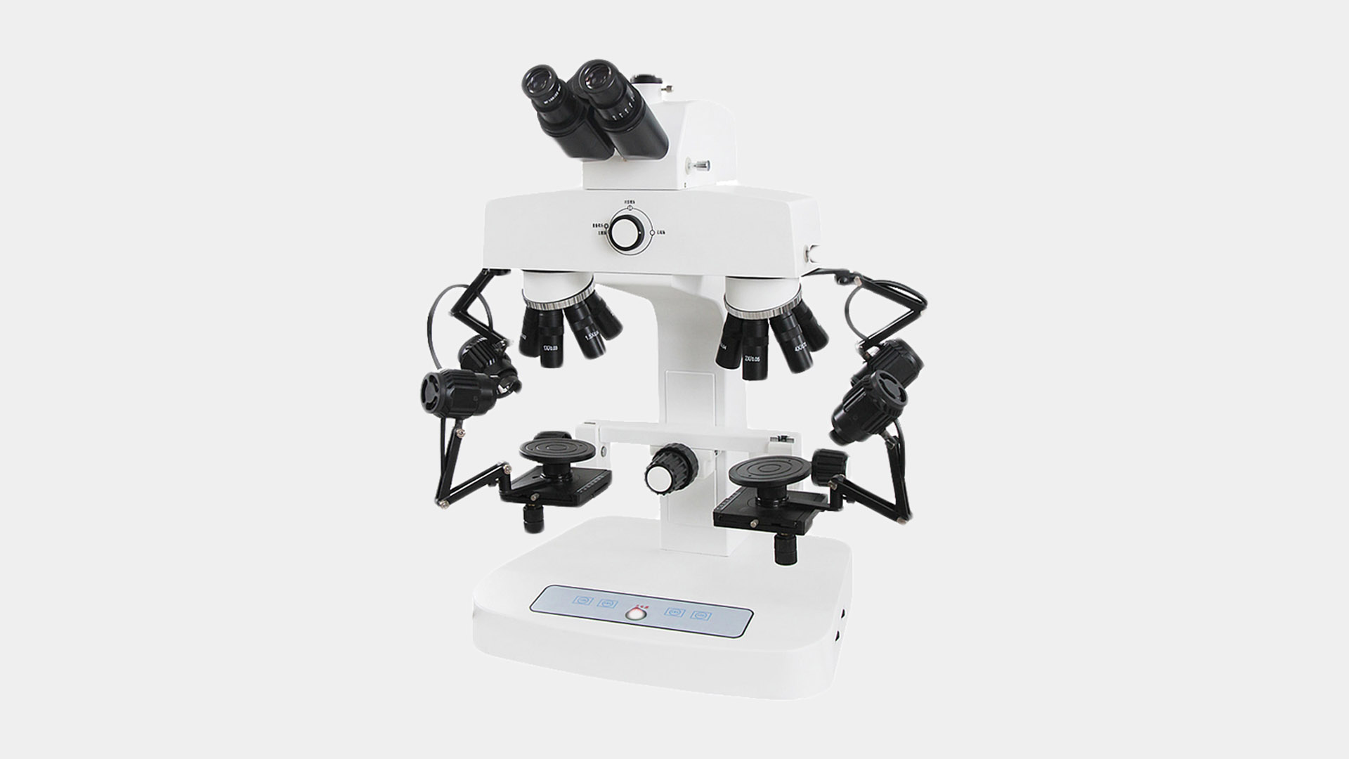 A11.1524 Microscope monoculaire d'étudiant, corps en métal, mise au point grossière