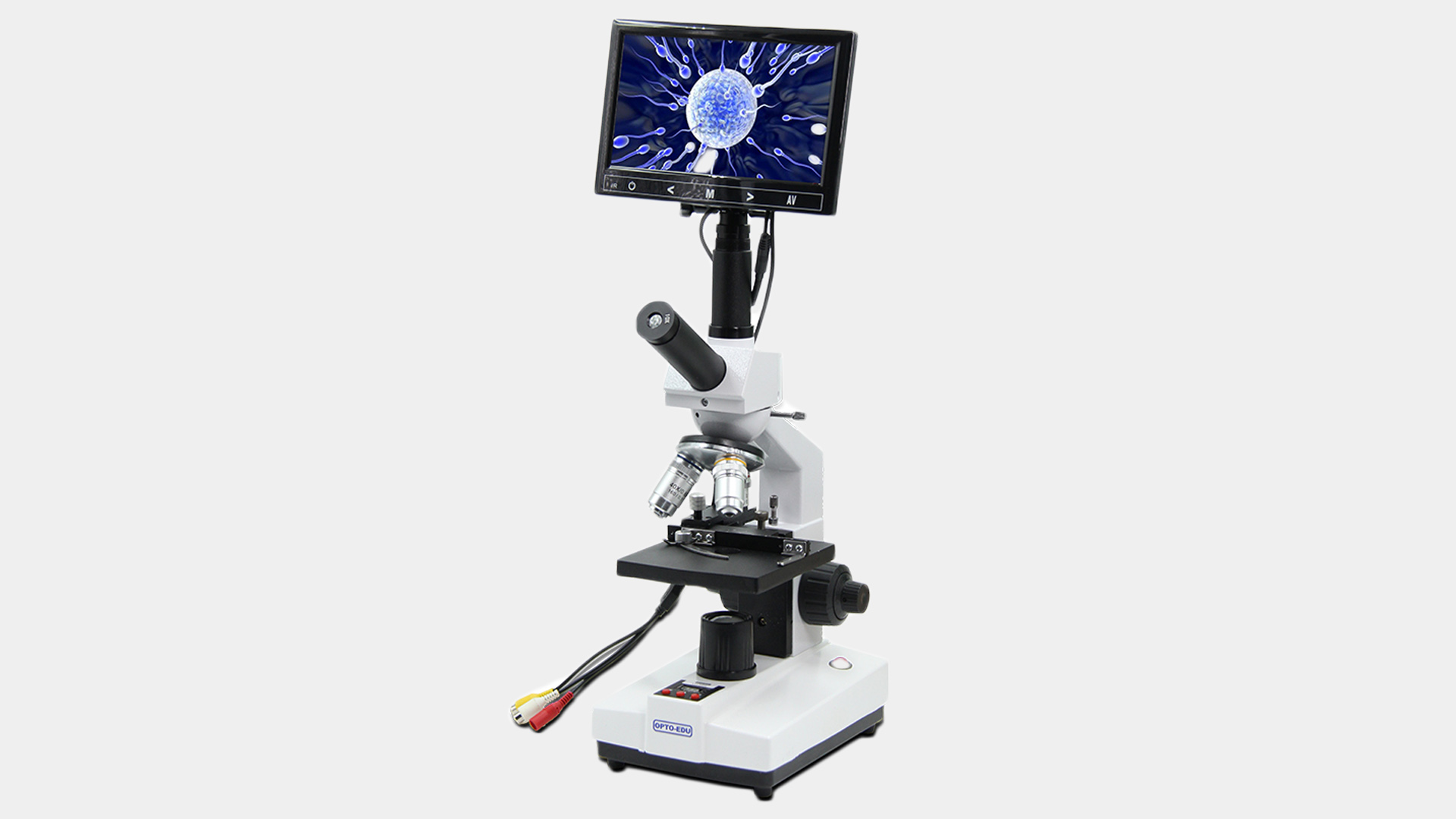 A33.5101 Microscopio biológico de etapa de calentamiento digital LCD de 7 "