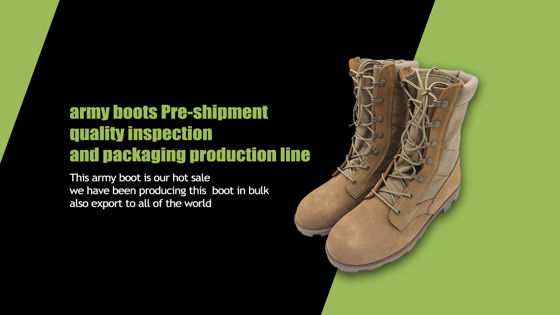 army boots Pre-shipment quality inspection and packaging production line