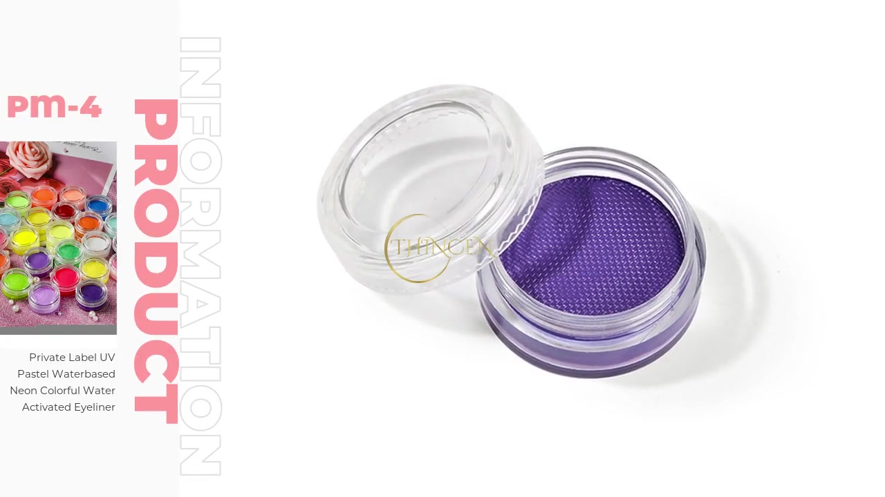Etiqueta privada UV Pastel basado en agua neón colorido agua activada delineador de ojos