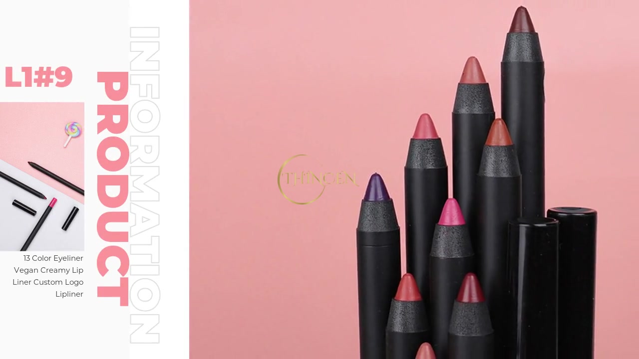 13 farbe Eyeliner vegane cremige Lippenliner benutzerdefinierte Logo-Lipliner